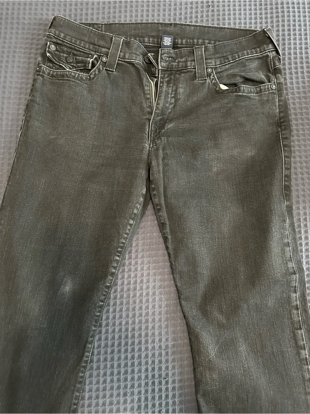 True Religion Men’s Charcoal Black Straight Leg Jeans